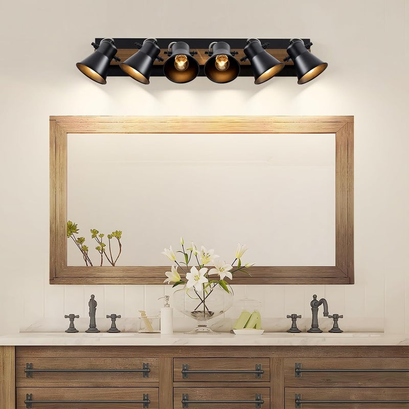 KEESFU 6-Light Track Lighting Kit,Black Semi Flush Mount Ceiling Light with 6 Rotatable Light Heads,Modern Farmhouse Lighting for Livingroom,Bedroom,Hallway,Art Wall,Bathroom,Kitchen.(6-Light) - Image 4